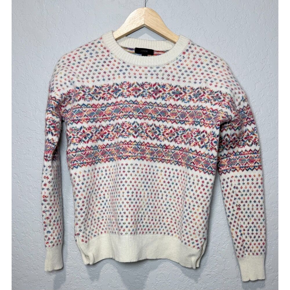 J.Crew Wool Fair Isle Sweater S Nordic Preppy Ski Lodge Heritage Cozy